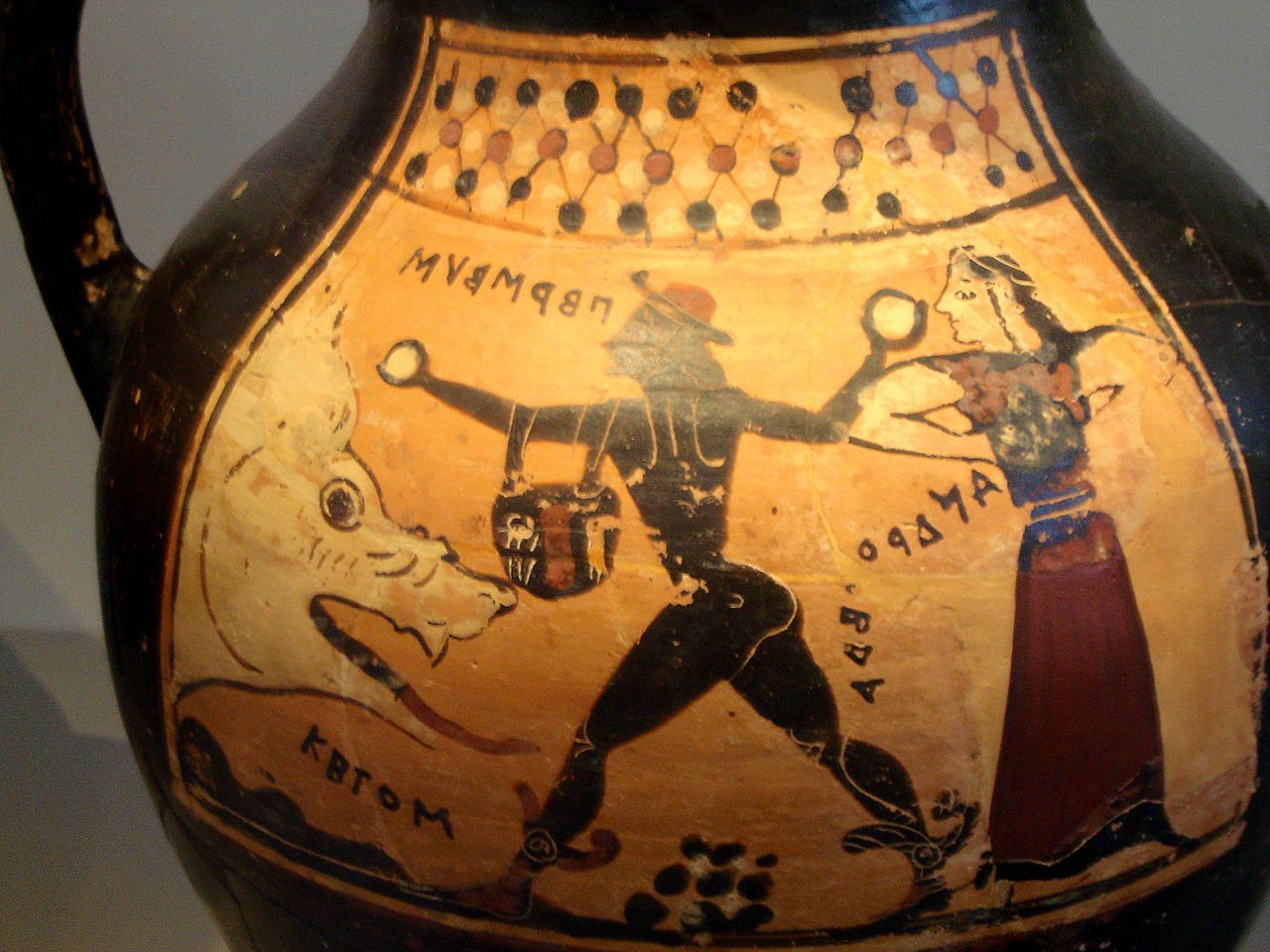 Corinthian vase depicting Perseus and Cetus