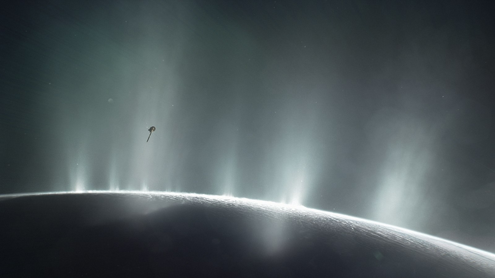 Saturn Moon's Gargantuan Geyser Blasting Water