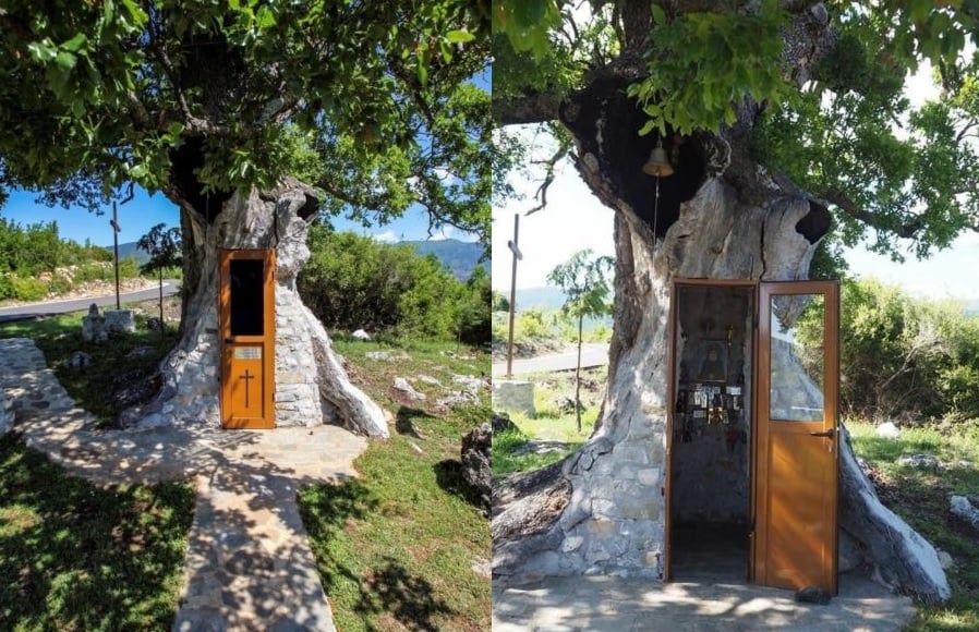 Tree Church in Greece dedicated to Saint Paisios
