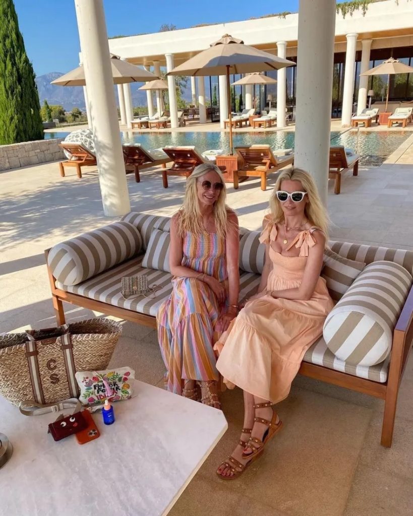 Claudia Schiffer with her best friend and beautician Uta Huesch on vacation in Greece