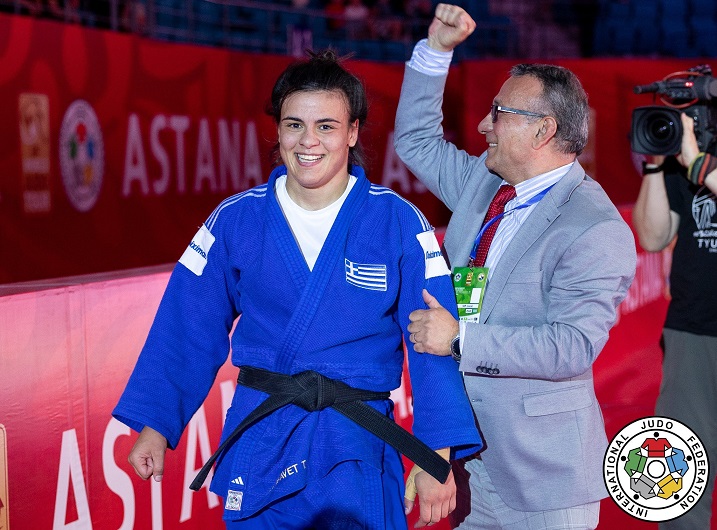 Greek judoka Elisavet Teltsidou in Kazakhstan, June 17, 2023.