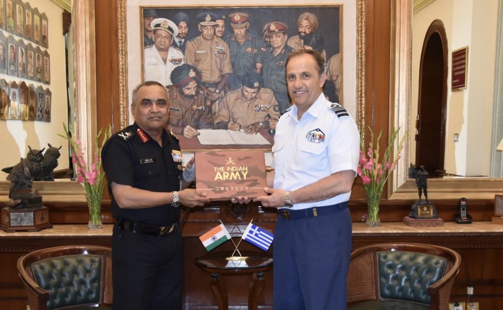 Indian and Greek militaries, Lt Gen Themistoklis Bourolias, Chief of the Hellenic Air Force General Staff recently on a visit to India.