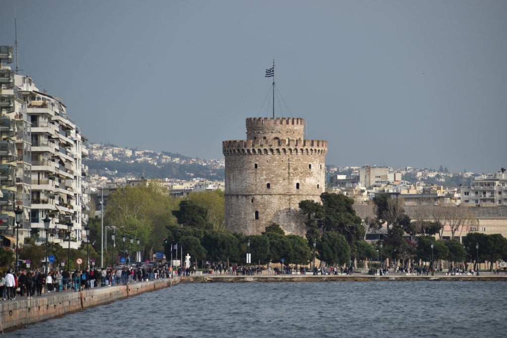 White Tower in Thessaloniki from the sea