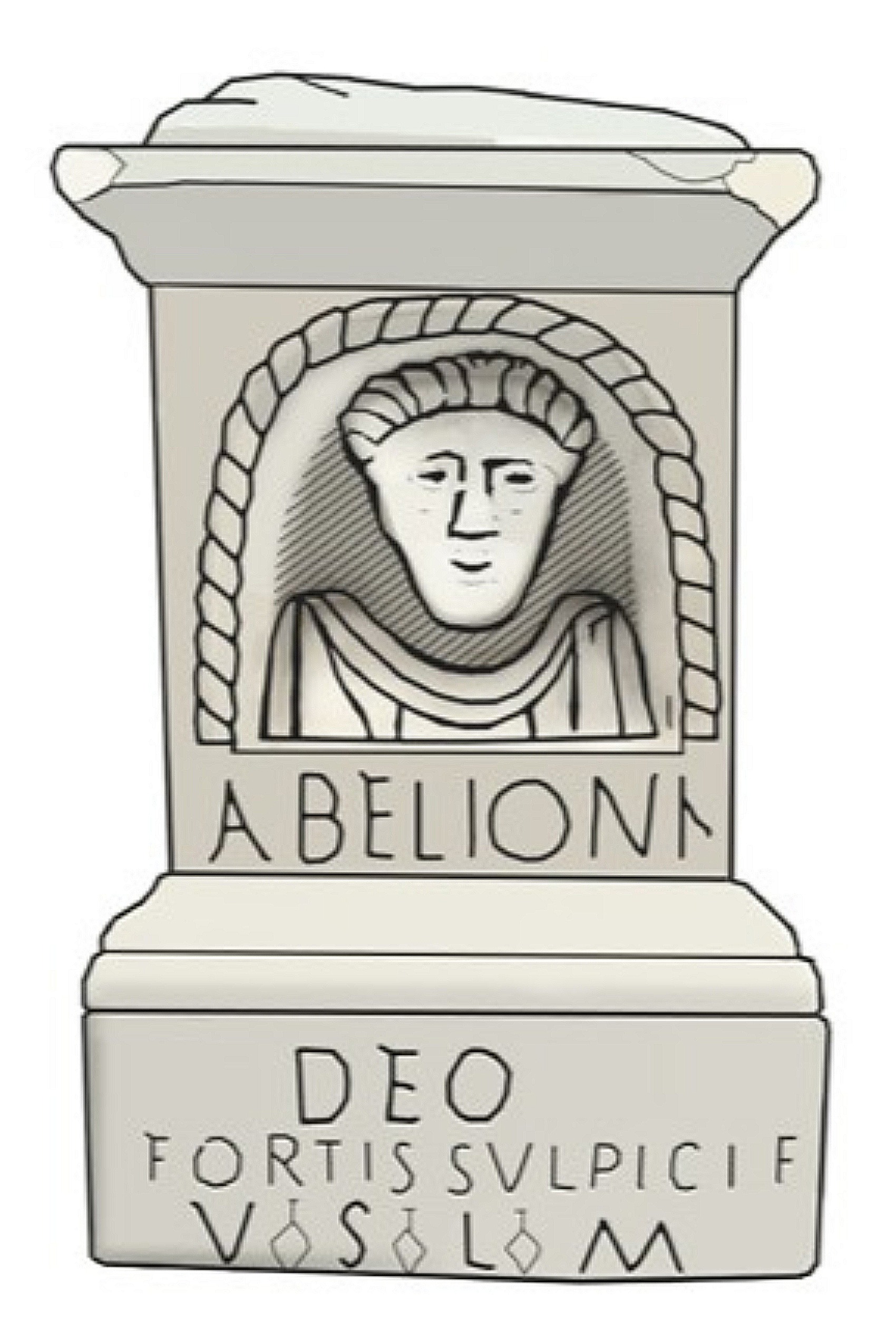 Inscription of Abellio, god of the Gauls, found in Garin, France