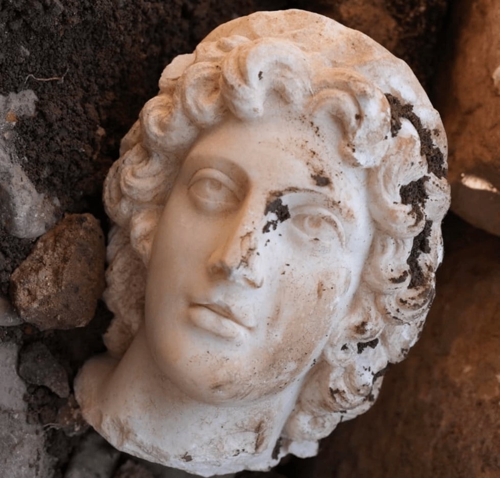 Marble head of Alexander the Great Turkey