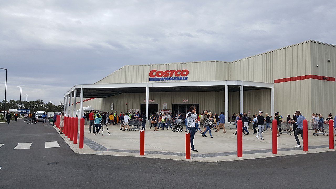 people waiting in line to shop at Costco store