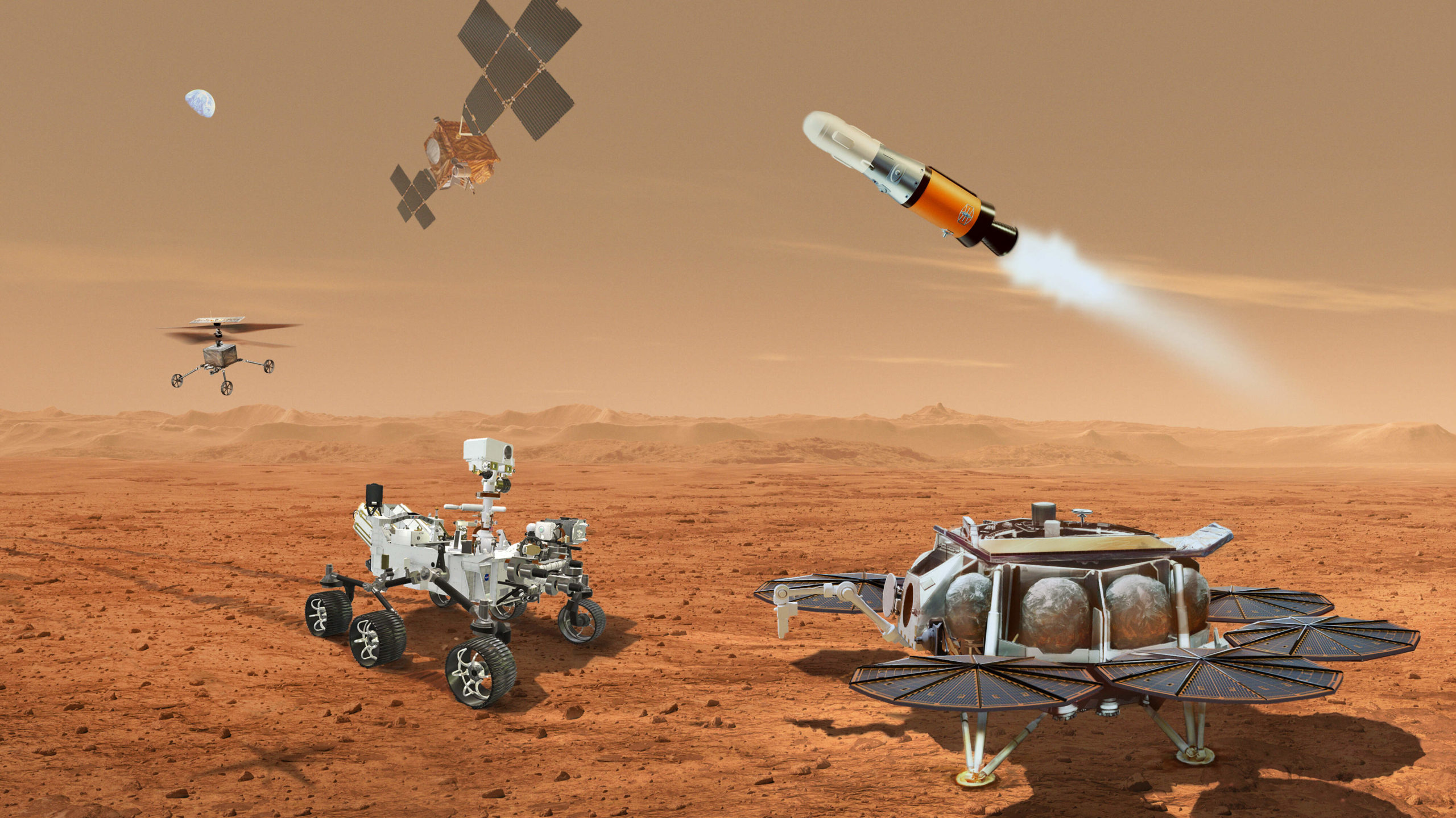 An illustration of Nasa’s Mars Sample Return Plan