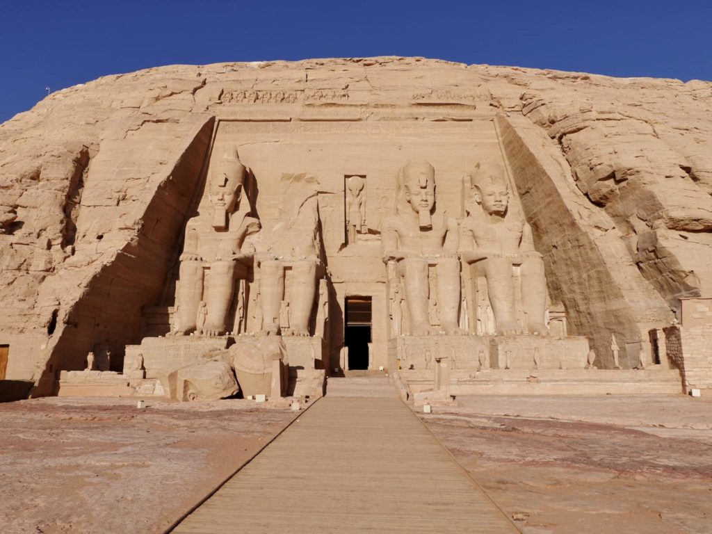 The entrance to the Great Temple at Abu Simbel