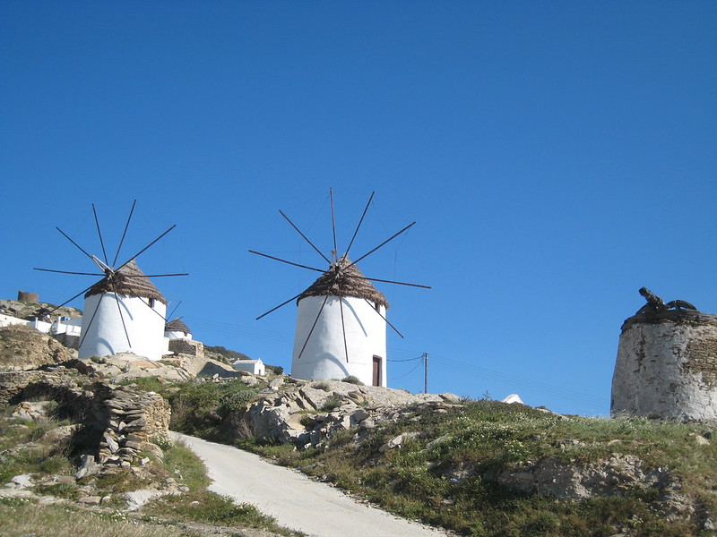 Ios Island, Cyclades, Greek mills