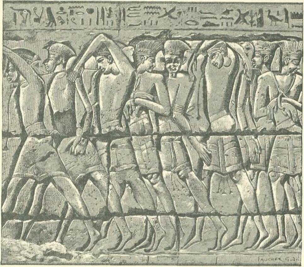 Philistines captives depicted at Medinet Habu