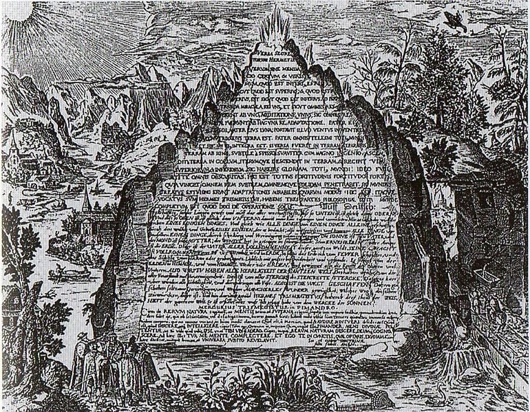 Imaginary depiction of the Emerald Tablet