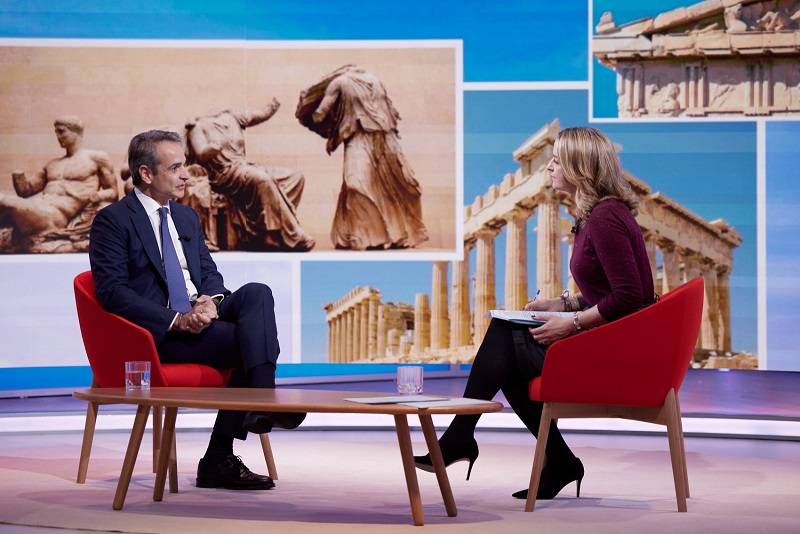Prime Minister Mitsotakis gives an interview to Laura Kuessnberg on BBC.