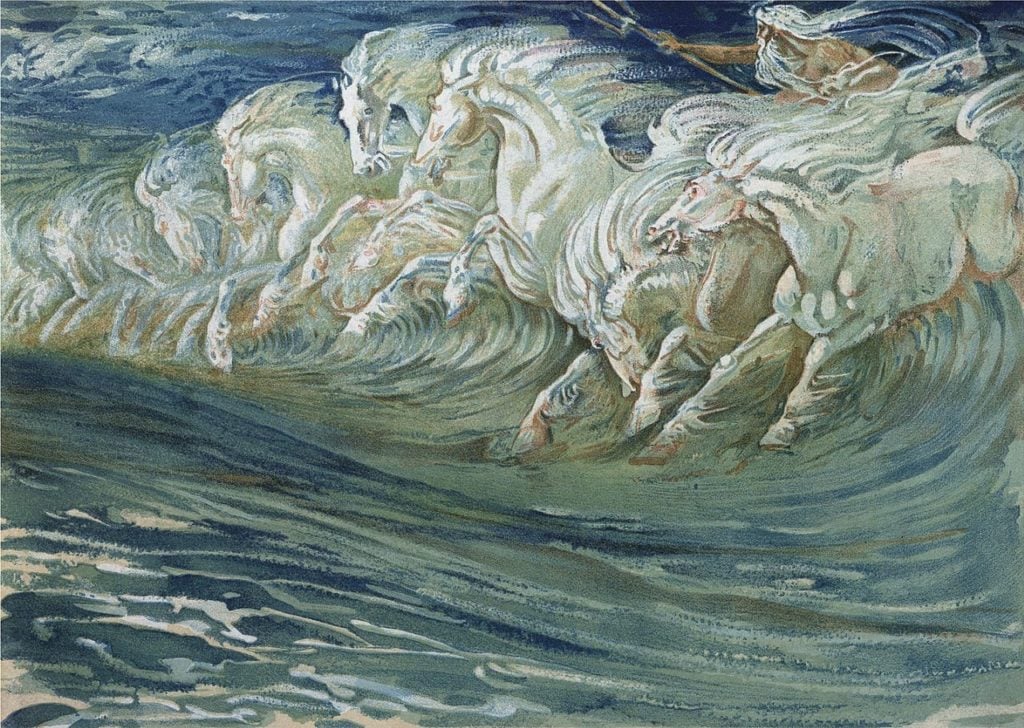 Walter Crane: Neptune's Horses 1910