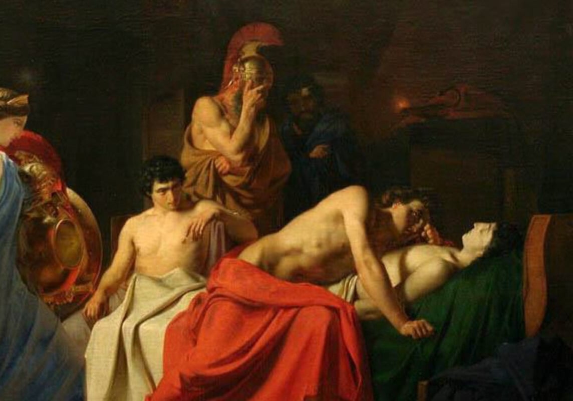 Achilles and the Body of Patroclus, by Nikolai Ge, 1855