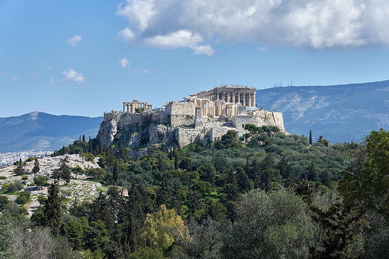 Green parks, Athens, Acropolis view