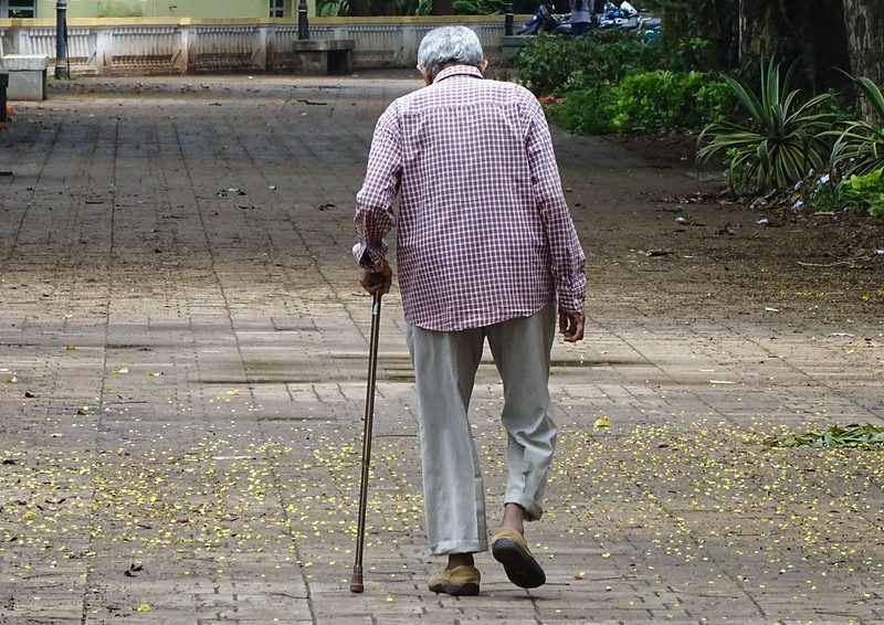 Old age man walking