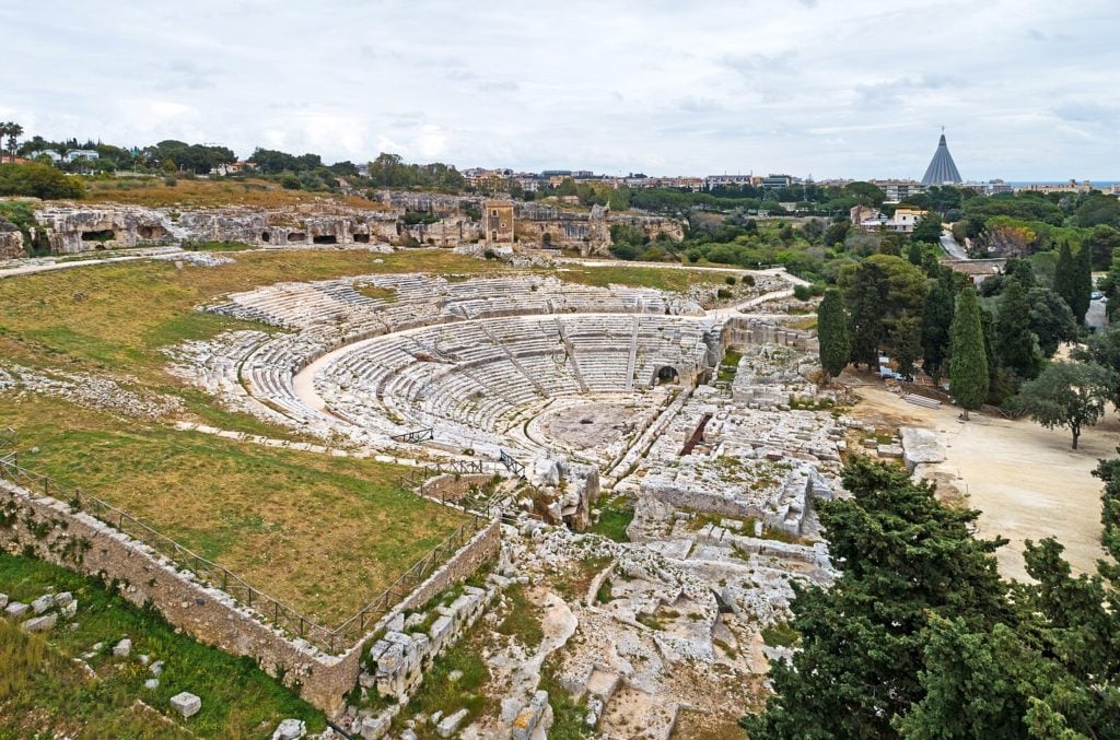 Ancient Greek theater in Syracuse during the Hellenistic period. 