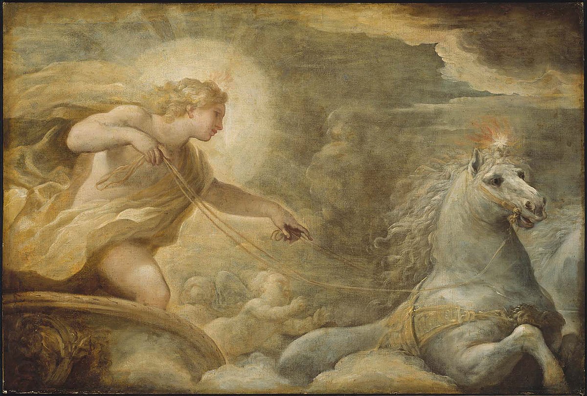 Apollo and his Chariot , resembling the myth of the chariot and the human soul