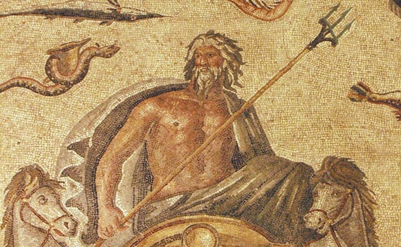 Mosaic depicting Poseidon