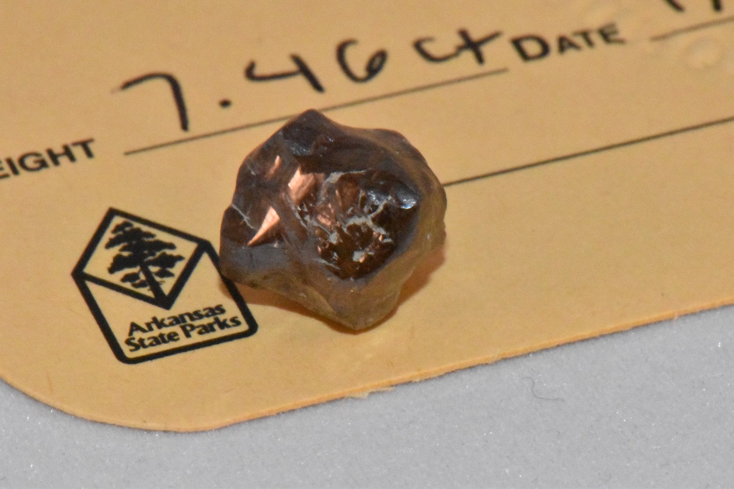 The Carine Diamond found at Crate of Diamonds State Park, Arkansas. 