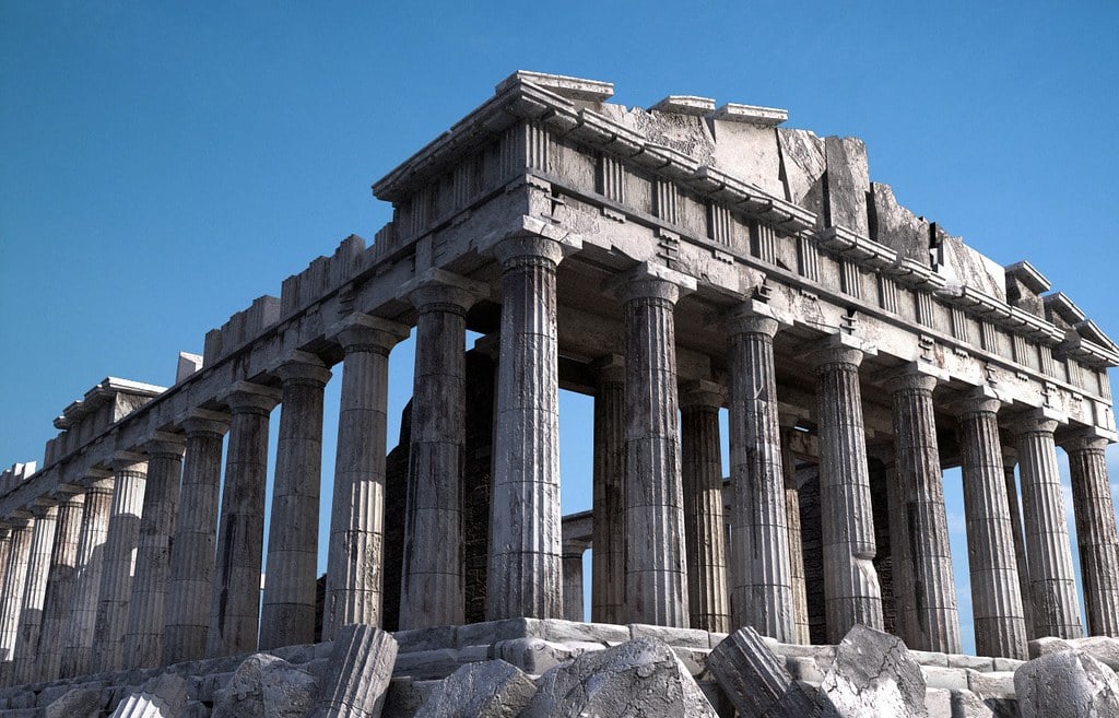 The Parthenon of Acropolis in Athens Greece