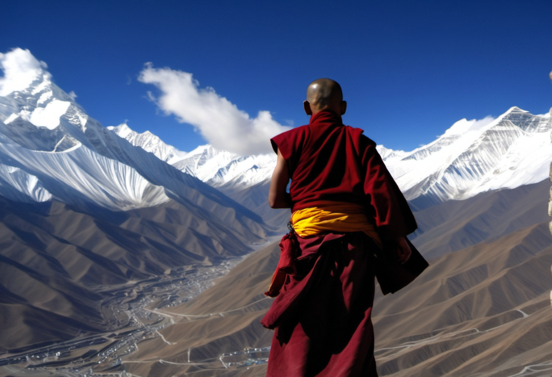 Tibetan monk Himalayas