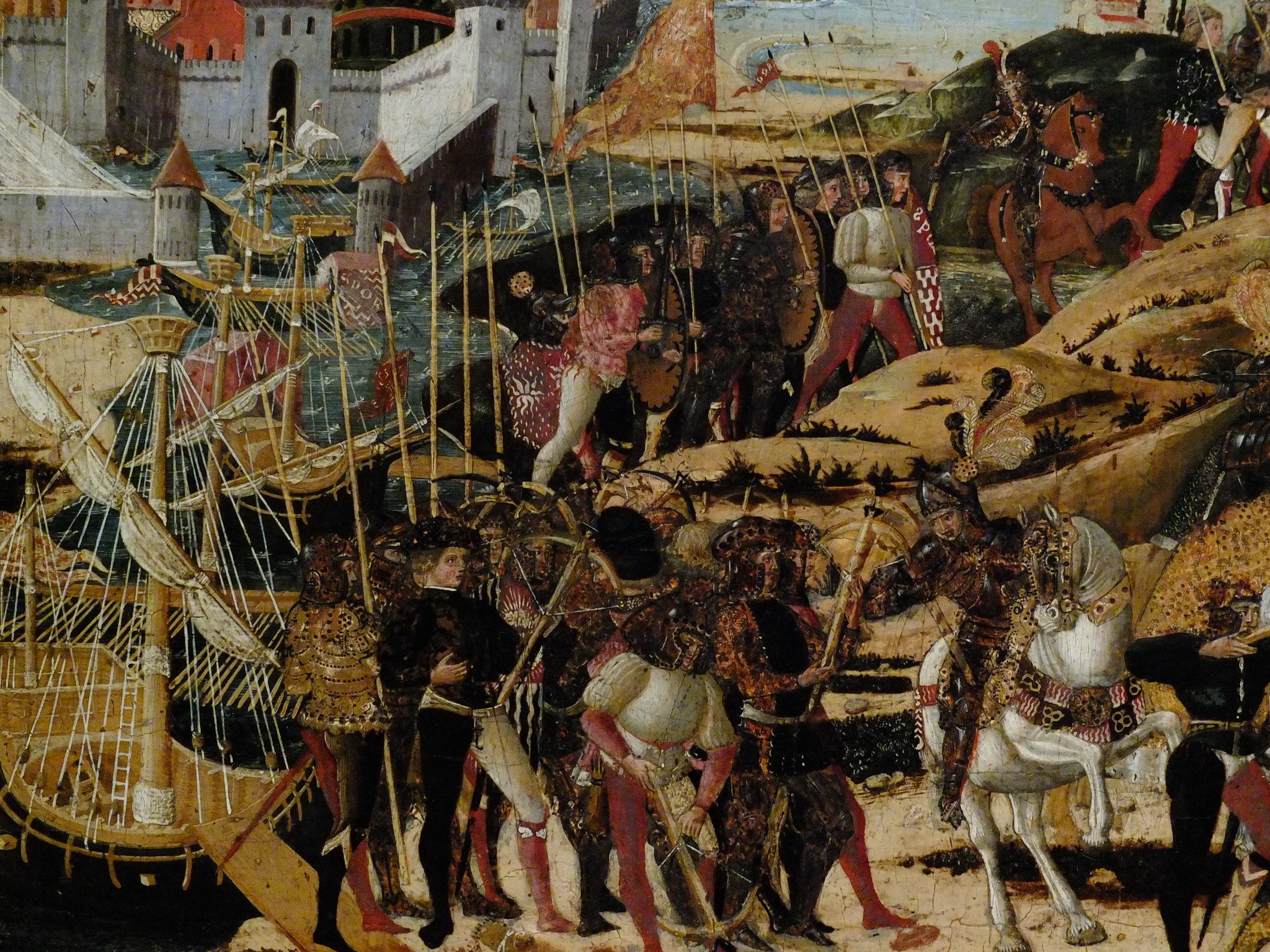 Battle Between Romans and Gauls, wearing pants, 1460s. 