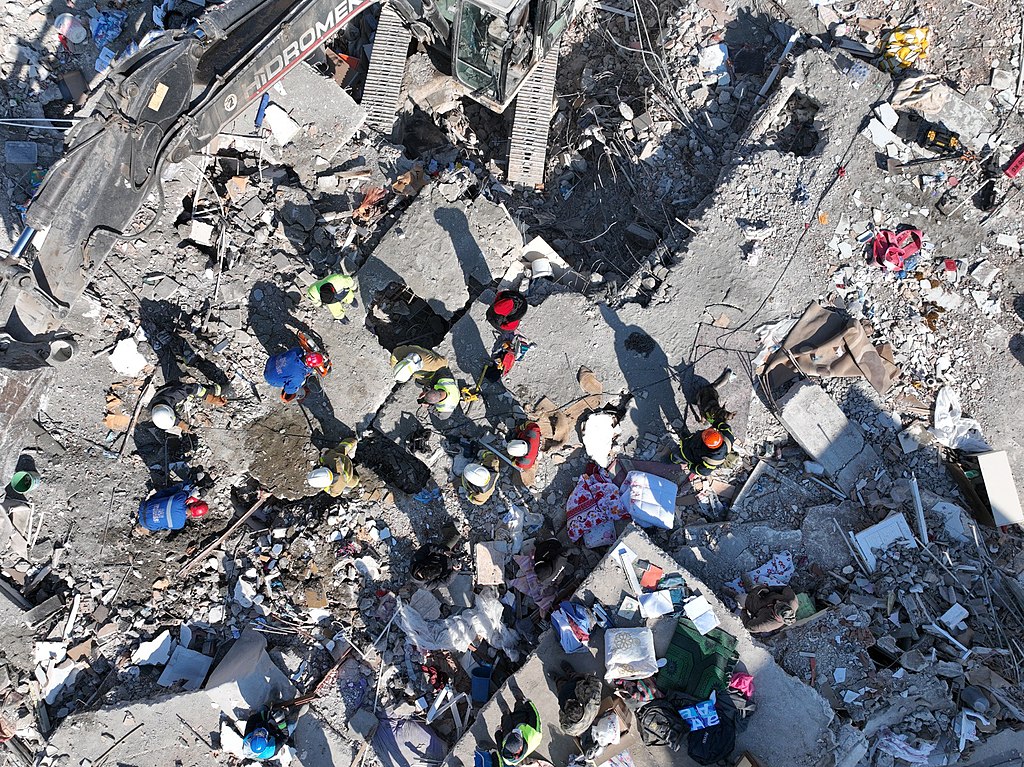 Rescue work in Hatay Province following the earthquake which destroyed the Antioch Greek Orthodox Church.