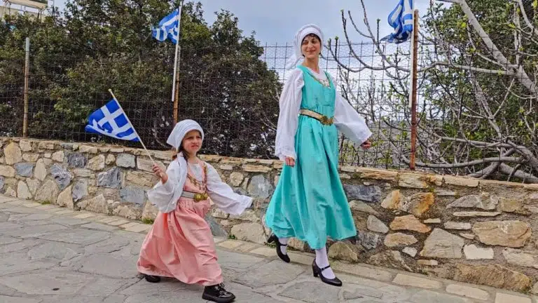 Greek Island’s Only 2 Students Joined by Athens Kids for Parade