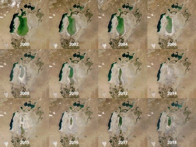Diminishing Aral Sea.
