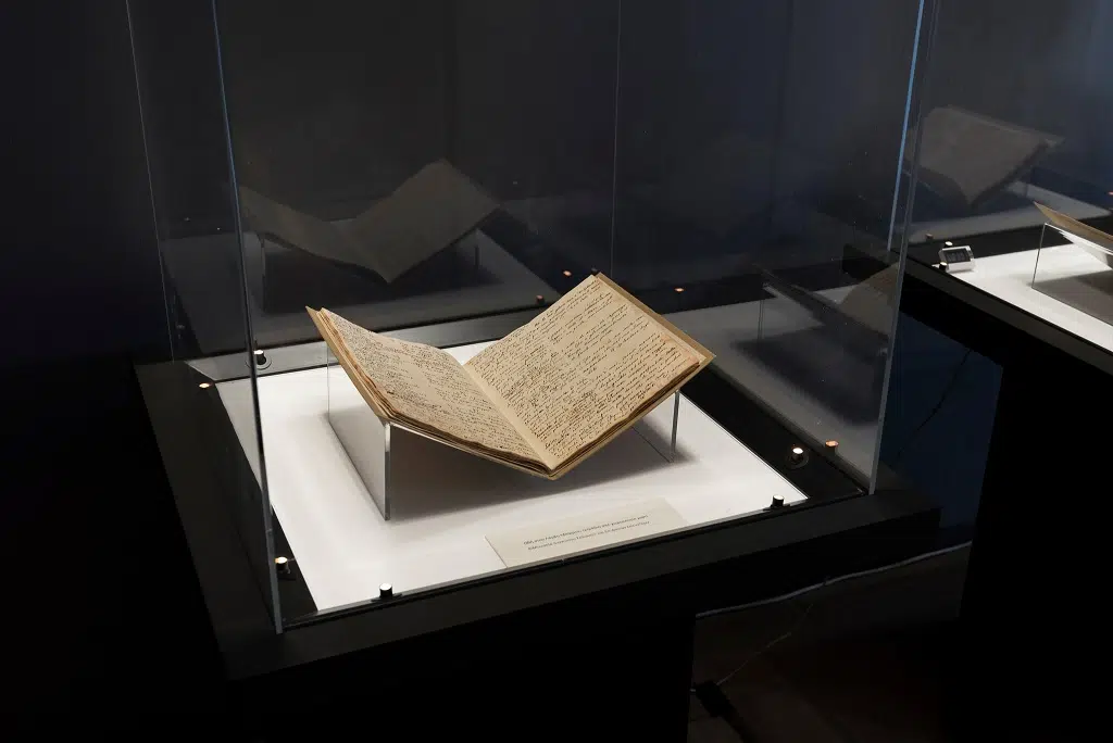 Dionysios Solomos Manuscripts on display.