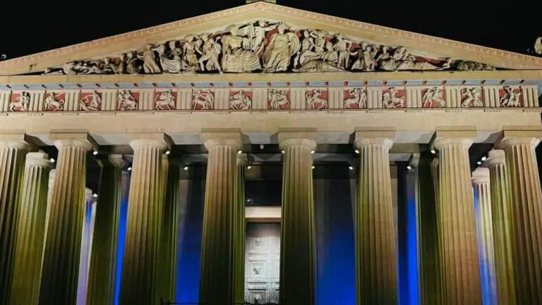 Nashville Parthenon Turns Blue for Greek Independence Day Commemoration