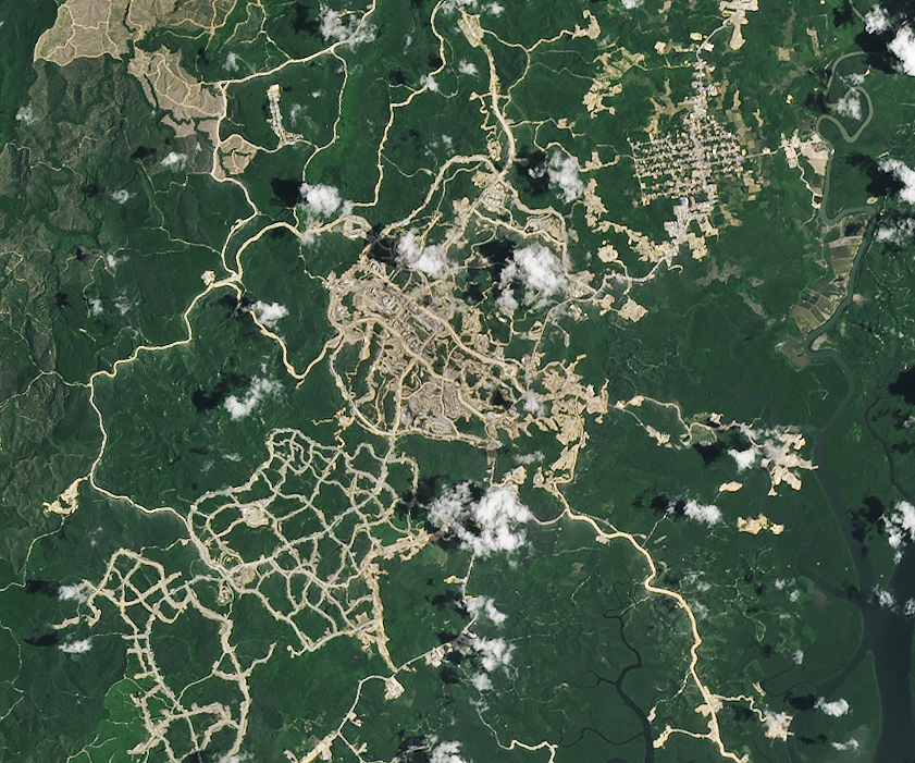Satellite image showing Indonesia’s new jungle capital Nusantara