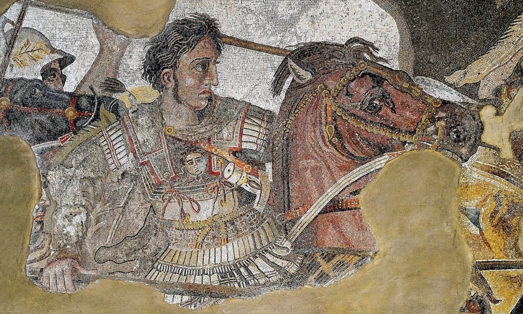 Depiction of Alexander the Great, whose tomb remains one of history’s greatest unsolved mysteries, lost somewhere between conquest and legend.
