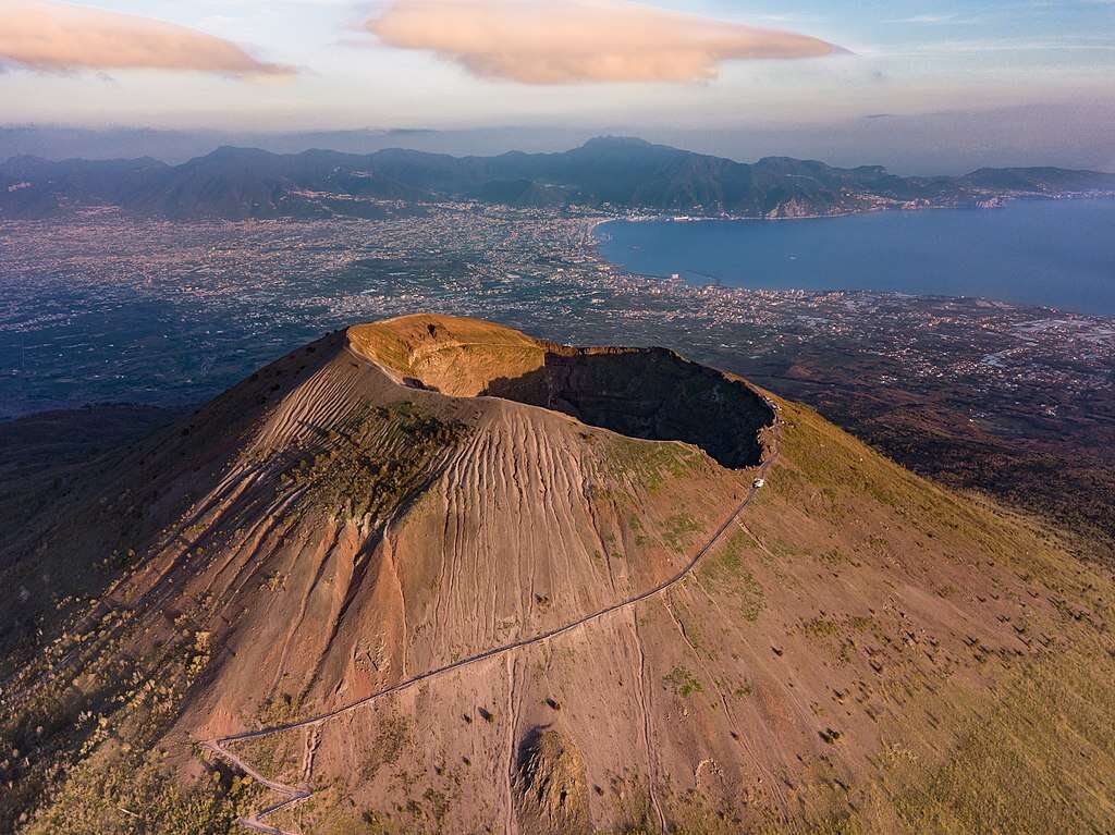 Mount Vesuvius, the volcano that buried Herculaneum and Pompeii in 79 A.D