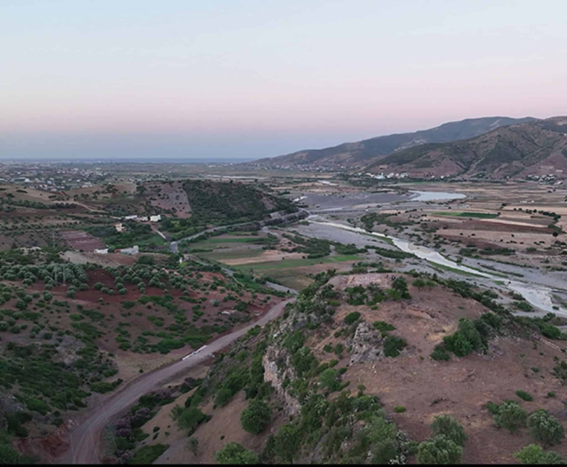 View of Kach Kouch and the Oued Laou estuary, looking east