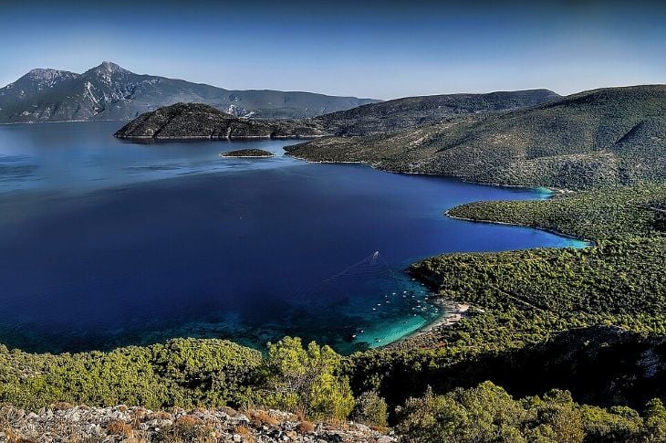 Turkish coast seen from the eastern edge of Samos