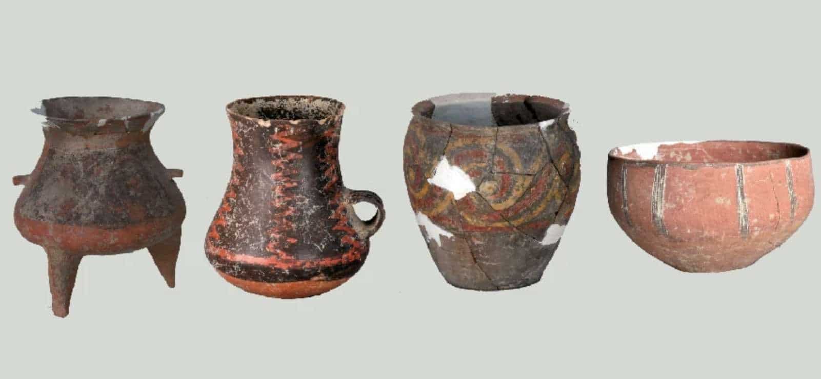 Pottery vessels from the Fujia site in Shandong, China