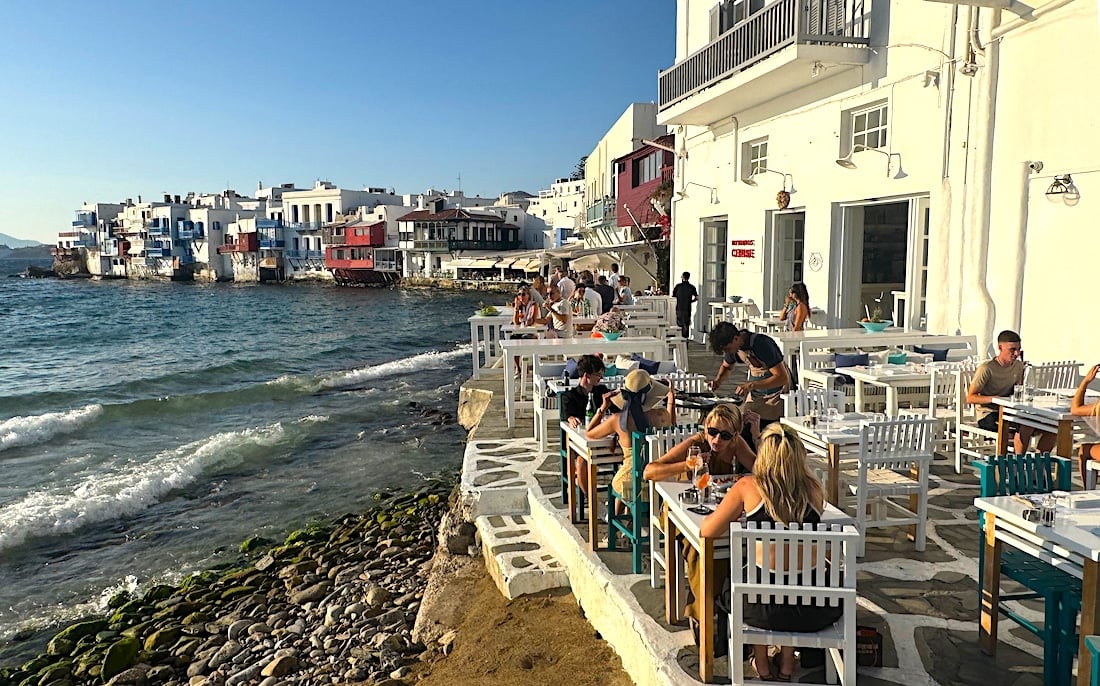 Little Venice, Mykonos, Greece. Bad Bunny stirred controversy with his Mykonos music video.