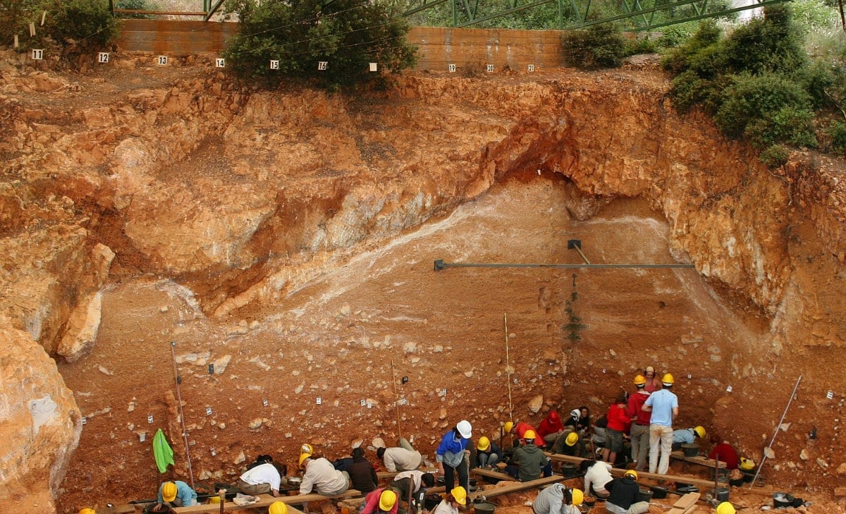 Excavations at the site of Gran Dolina, in Atapuerca, Spain