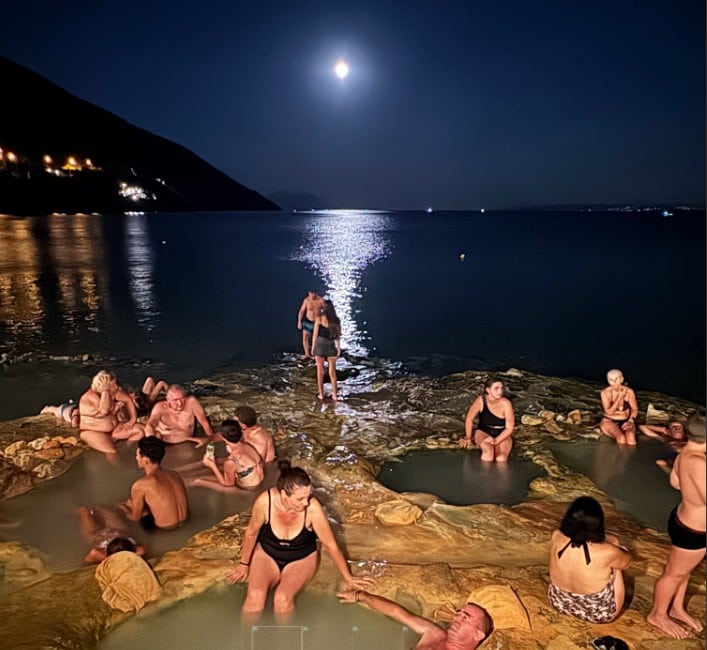 Greece full moon thermal springs