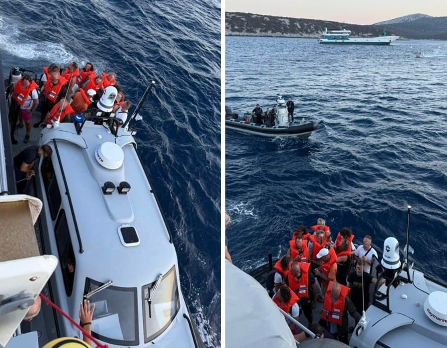 Ferry runs aground in Greece