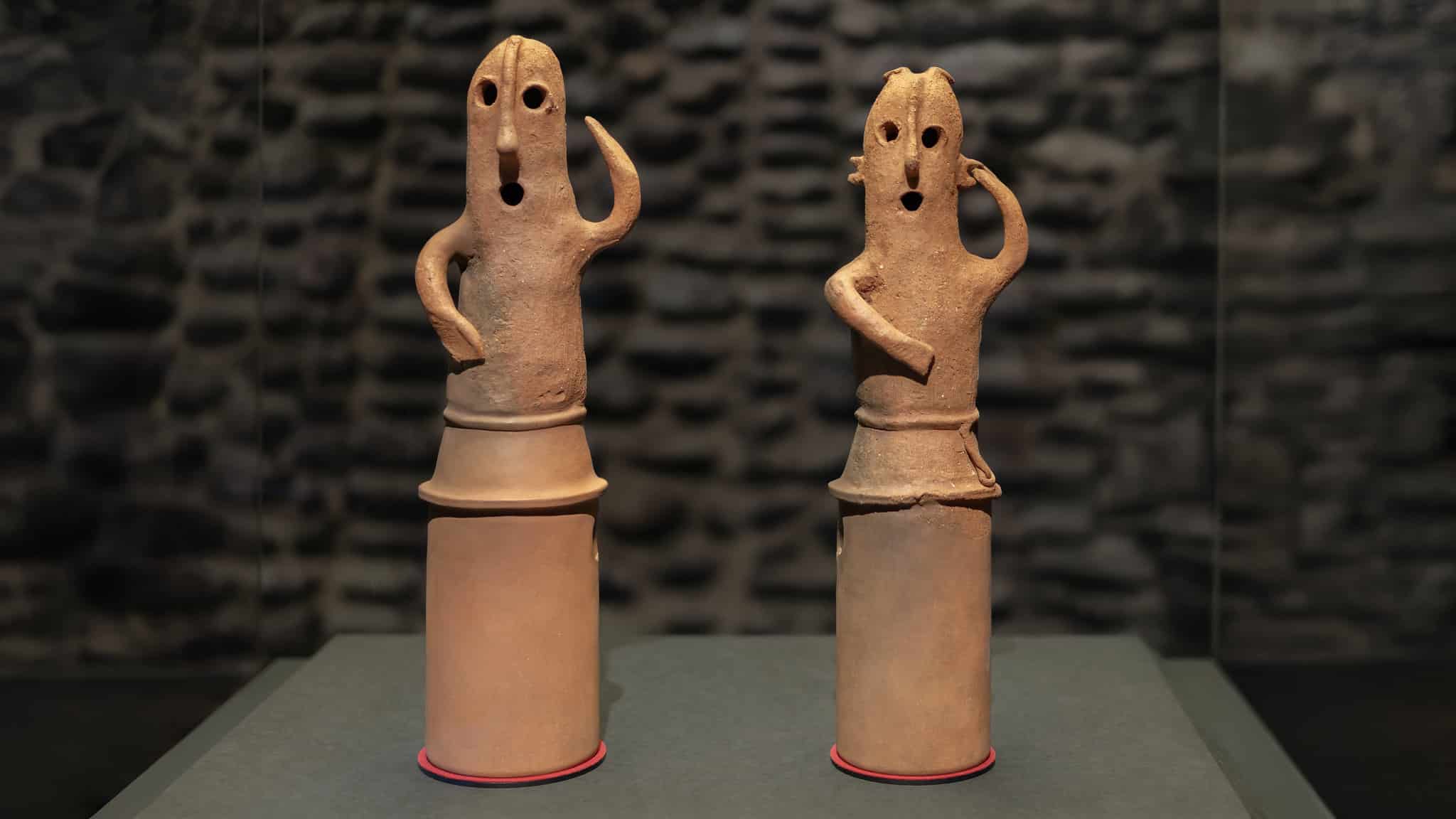 Dancing haniwa figures from the 6th-century Kofun period