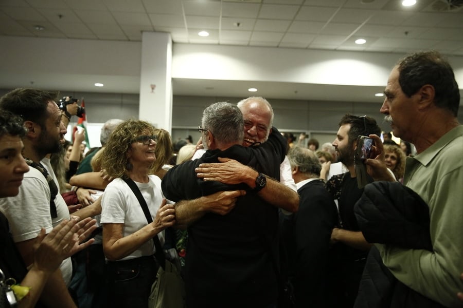 Greek activists from the Global Sumud Flotilla, arrived at Eleftherios Venizelos Airport.