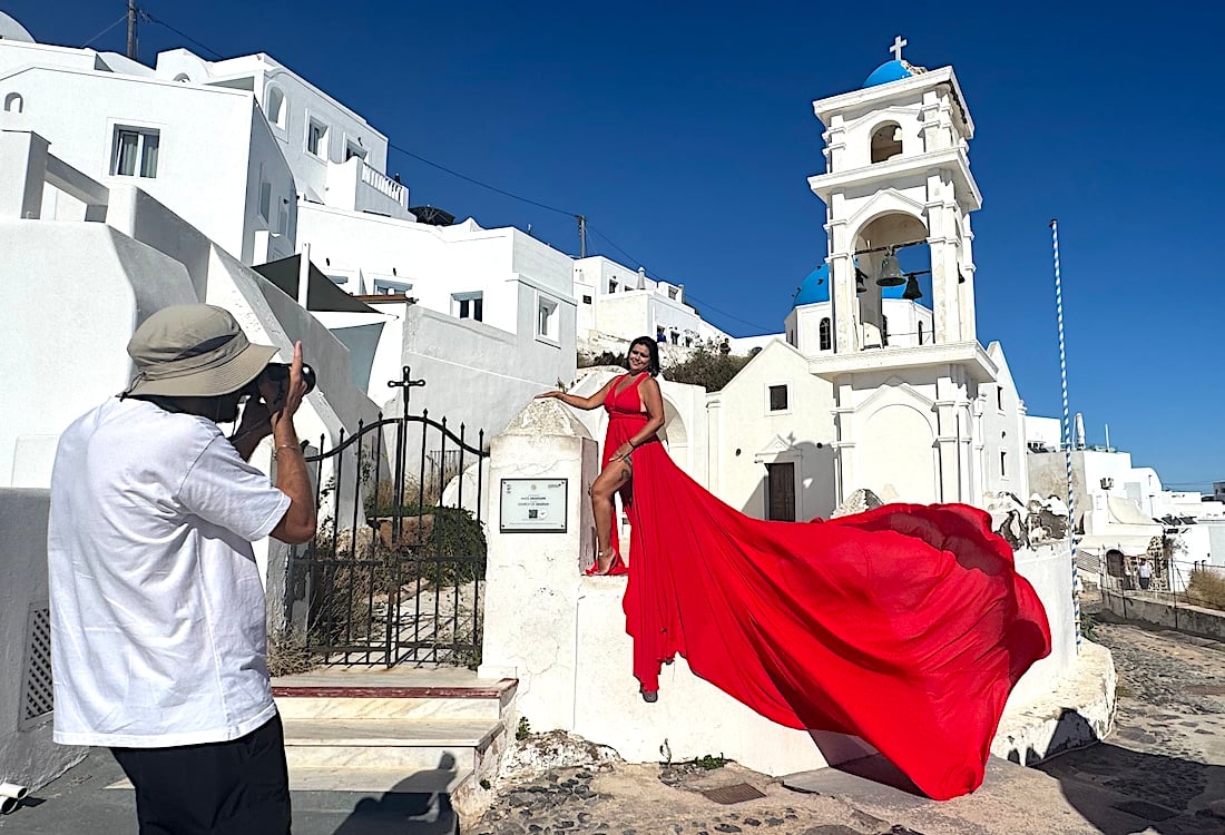 Photography shooting in Santorini