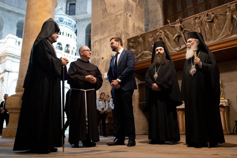 Vance at the Churhc of the Holy Sepulchre in Jerusalem