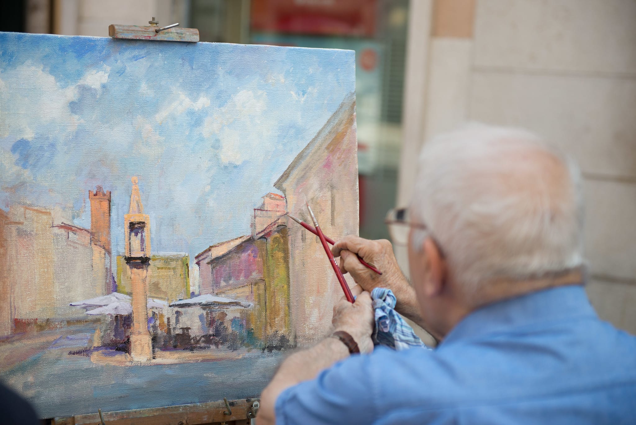 A painter in Verona, Italy.