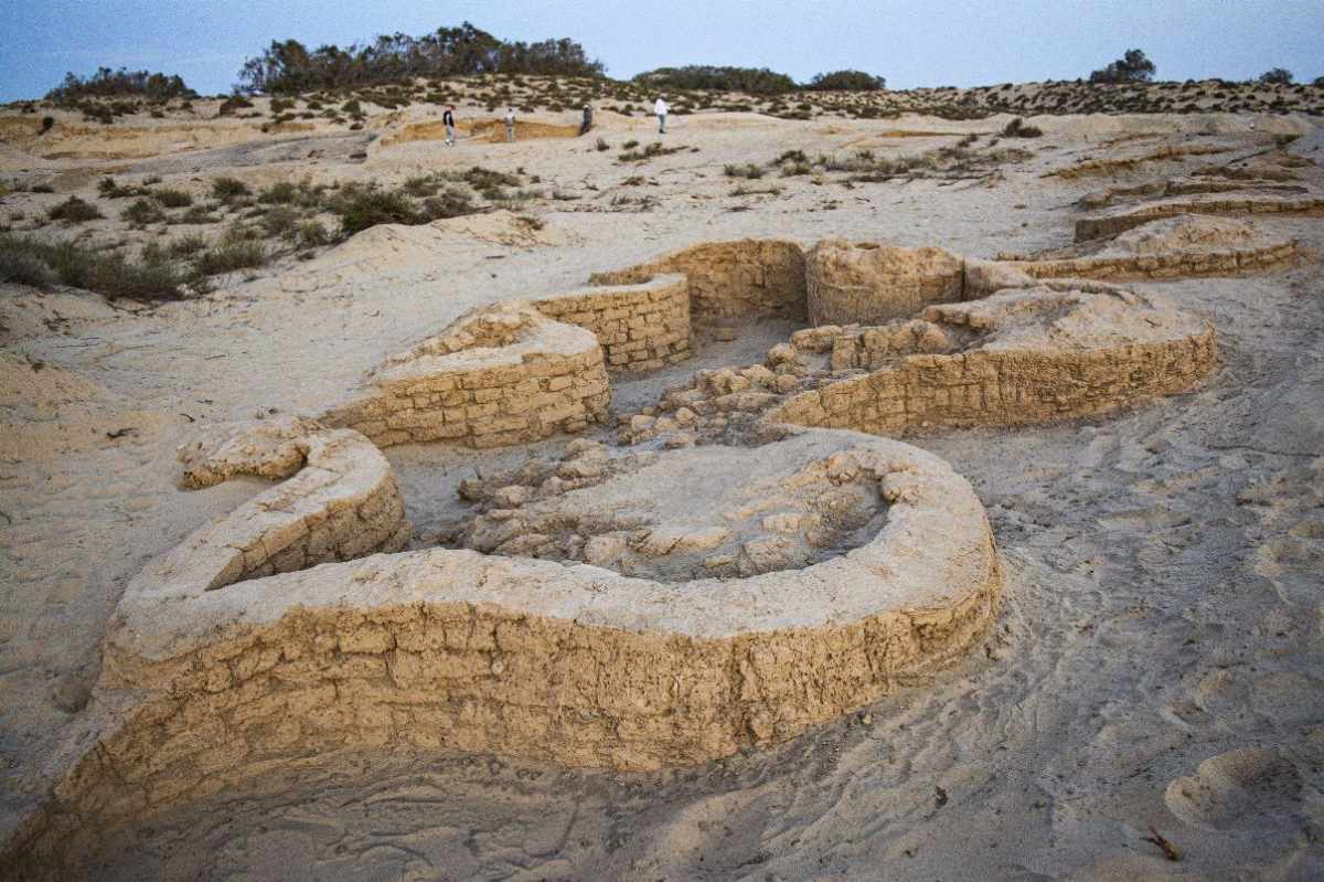 Archaeologists excavate the remains of a monolithic  New Kingdom fortress astatine  Tell el-Kharouba successful  North Sinai, Egypt
