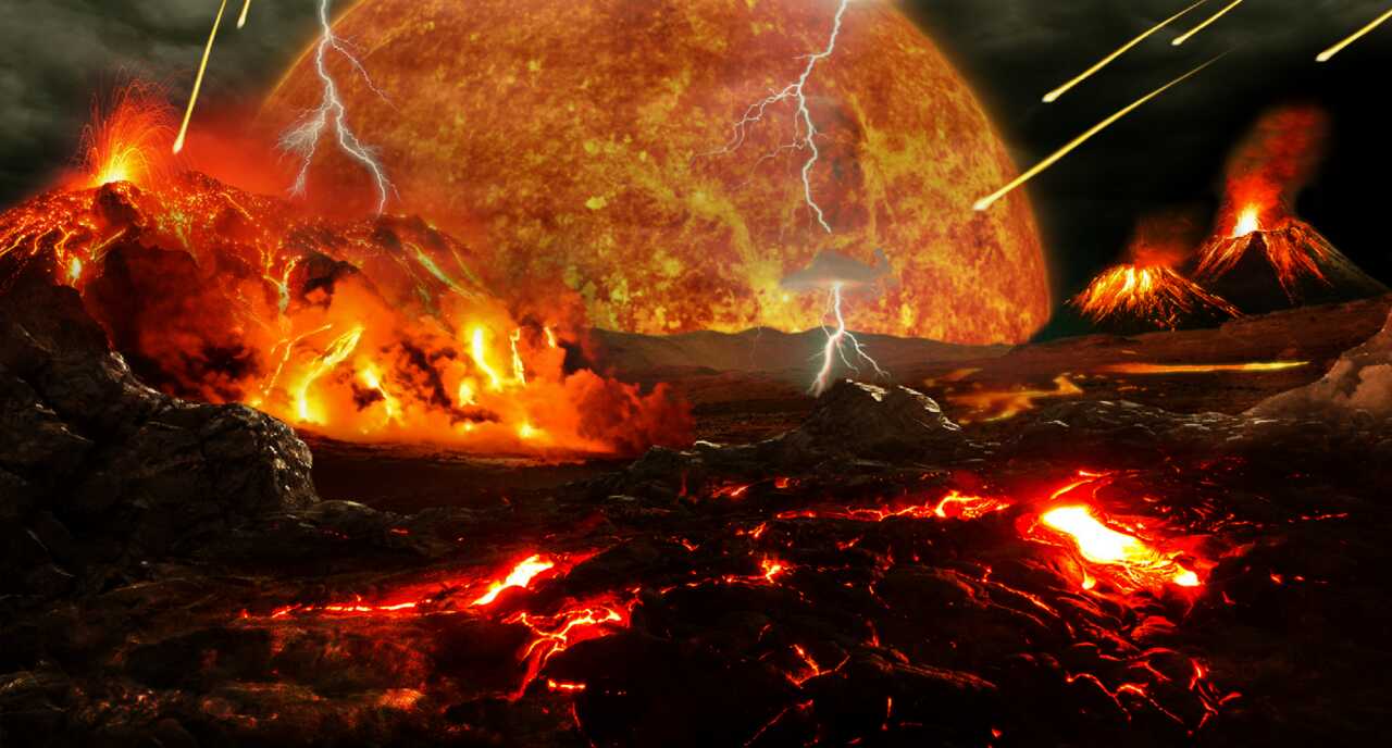 Artist impression of the Early Earth's (proto Earth) planetary surface