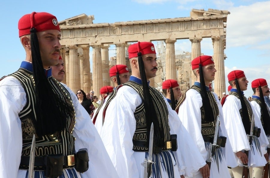 Evzones on the Acropolis